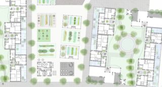 Grundriss EG 1:200 Quartier îlots ARCHITECTURE ET SCANDINAVIE, Stigsborg un quartier de demain von Clément Mathey